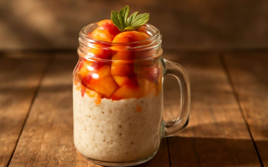 Sunrise in a Jar: nectarines overnight oats for a quick, creamy breakfast